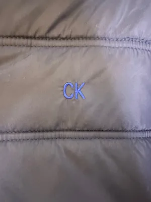 Calvin Klein Navy Blue Puffer Jacket with Hood | Fleece Lined Winter Coat Size L thumbnail 3