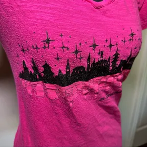 Disney Epcot Food And Wine Fest Shirt Women's XL Pink Short Sleeve V Neck thumbnail 6