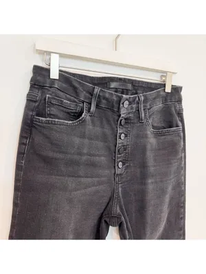 Joes Jeans Hi Honey Jeans Size 31 Black Wyoming Raw Hem Curvy Bootcut‎ Rancher thumbnail 3