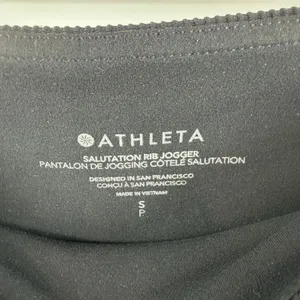 Athleta salutation high rise ribbed black jogger womens S Athleisure performance thumbnail 3
