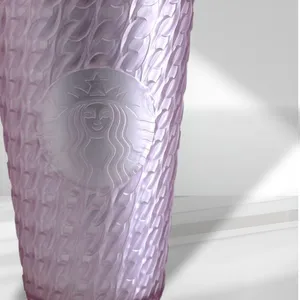 NWT Starbucks Pink Soft Touch Chain Tumbler 16oz thumbnail 2