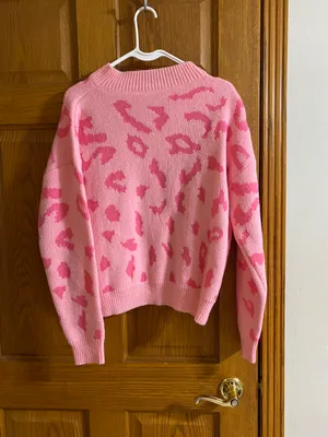 Cheetah Fuzzy Sweater Pink thumbnail 2