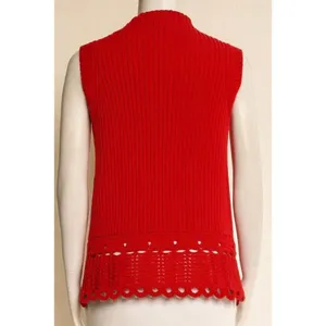 Derek Lam 10 Crosby Red Sleeveless Mock Neck Tunic Top with Scalloped Hem Women’ thumbnail 2