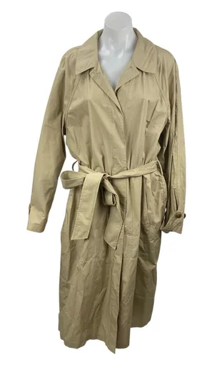 GAP Women's Oversized Beige Collar Long Sleeve Belted Midi Trench Coat Jacket XL thumbnail 1