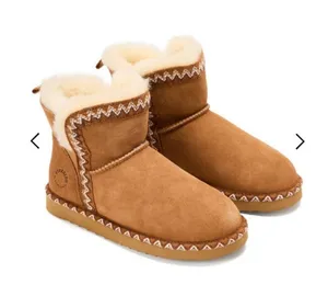 Dearfoam Fireside Perth Tan Fleece-Lined Ankle Boots NWT thumbnail 1