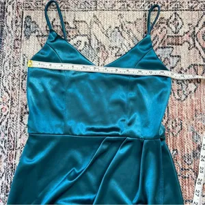 Lulus Forever Your Girl Teal Blue Satin Bodycon Dress Extra Small Mini Dress thumbnail 9