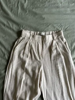Abercrombie Sloane Linen Blend Tailored Wide Leg Pant thumbnail 8