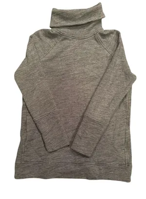 Lululemon Athletica Cowl Neck Pullover Heather Grey Black Cozy Funnel Neck thumbnail 1