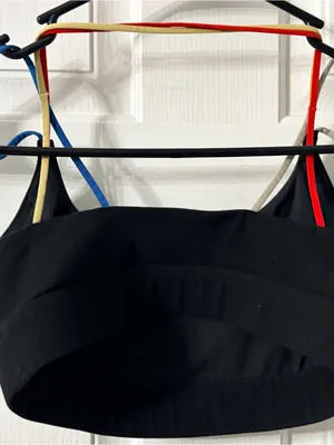 Peloton Black Sports Bra with Multicolor Lettering thumbnail 5