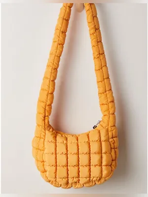 NWT Free People FP Movement Quilted Baby Carryall Sling Bag light papaya orange thumbnail 5