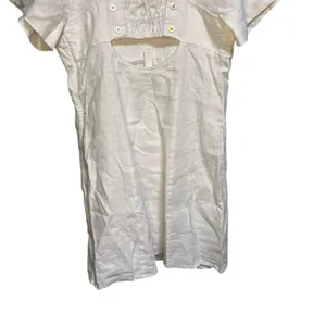 Madewell Linen Square Neck Short Sleeve Mini SZ 8 Little White Dress Bride Smock thumbnail 12