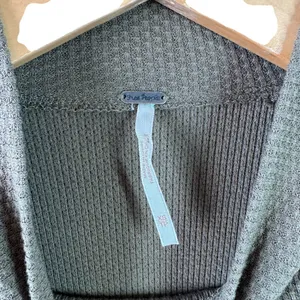 Free People Switch It Up Thermal Top Knit Cuffs Olive Green Size XS thumbnail 5