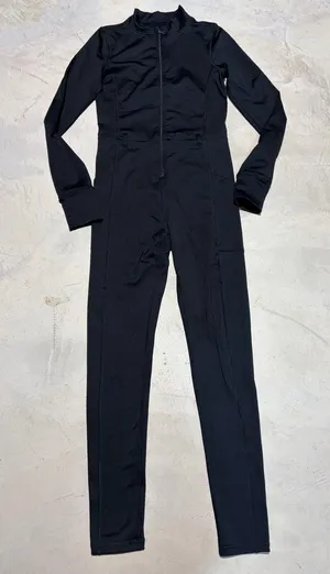 Aerie Black Women's Long-Sleeve Jumpsuit warm-up medium thumbnail 1