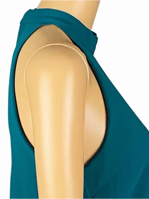 LOVERS + FRIENDS Teal Halter High Neck Swing Mini Dress Pockets Size XS thumbnail 5