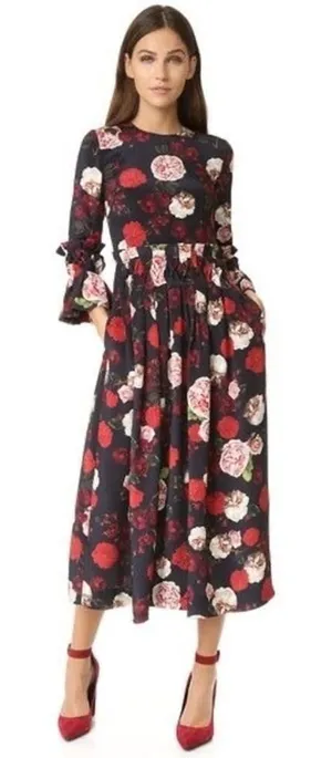 Mother Of Pearl silk Floral Dress thumbnail 1