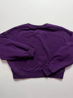 Lululemon Perfectly Oversized Cropped Crew *French Terry, Purple, Size 6 thumbnail 5