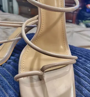 Vivianly NWOT Women's Size:9 Tan Square Toe Strappy Heels thumbnail 6