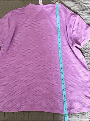 Lululemon Train To Be Short Sleeve Purple Mesh Workout Top Size 6 thumbnail 6