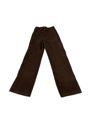 Hollister Womens 28 Brown Corduroy Cargo Pants Ultra High Rise Baggy Wide Leg thumbnail 2