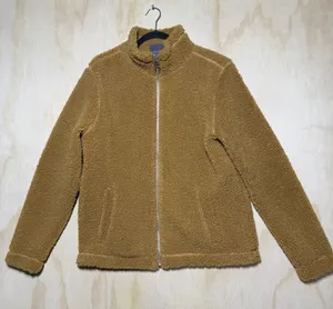 H&M Sherpa Fleece Jacket Men's Large‎ Brown Full Zip Teddy Coat Cozy thumbnail 1