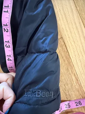L.L. Bean Black Goosedown Full Zip Puffer Jacket Sz L thumbnail 5