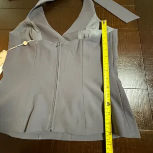 The Wolf Gang Inka Vest Top Women S Ash Grey Halter Gold Daisy Buttons Blouse thumbnail 7