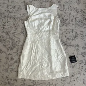 Lulus Sophisticated Selection White Sleeveless Backless Mini Dress Size large thumbnail 4