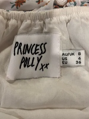 Princess Polly Cream Floral V-Neck Back Tie Mini Dress US 4 thumbnail 4
