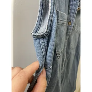 Vintage L.L. Bean Blue Denim Button Down Tank Top Sleeveless Shirt Women's XS thumbnail 3