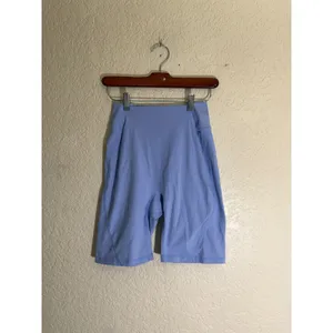 Buffbunny Biker‎ Shorts Women M Periwinkle Blue High Waist Athletic Yoga Gym thumbnail 2