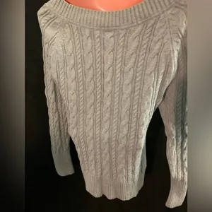 JCPenney Women’s Petite Medium Light Gray Boat Neck Sweater thumbnail 2