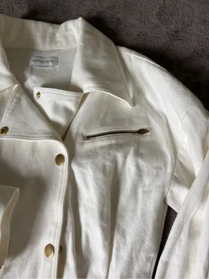 Lovers and Friends Small Fancy White Denim Romper With Gold Buttons thumbnail 5