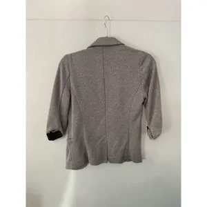 Skies Are Blue Womens Blazer Gray Knit Open Front 3/4 Sleeve Size Small thumbnail 2