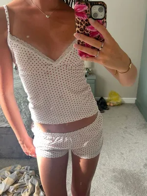 Brandy Melville Pajama Set White thumbnail 1