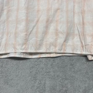 Loft Womens Shirt XL Orange White Plaid Button‎ Ruffle Cotton Top Ann Taylor thumbnail 11