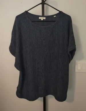 MAX STUDIO Short Sleeve Ribbed T-shirt Casual Short-Sleeve Knit Top In Gray thumbnail 1