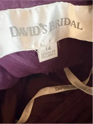 David's Bridal Strapless Dress Size 14 Purple thumbnail 6