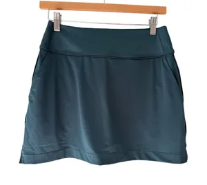 PUMA Golf Blake Piped Knit Skort Small Teal Blue Built-In Shorts Pockets thumbnail 1