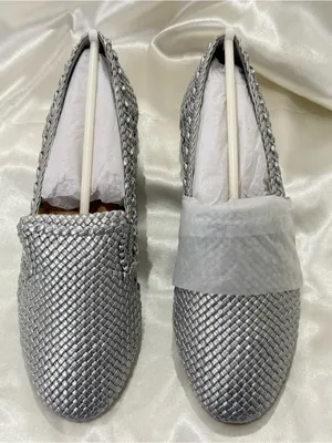 NWT Birdies Starling Silver Woven Loafers Size 6 Coastal Preppy Spring Chic thumbnail 4
