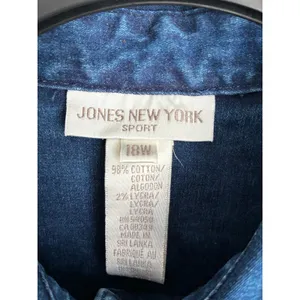 Jones New York Sport Stretch Denim Button Up Top Women's 18W thumbnail 4