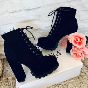 Faux Suede Boots Black Size 6.5 thumbnail 2