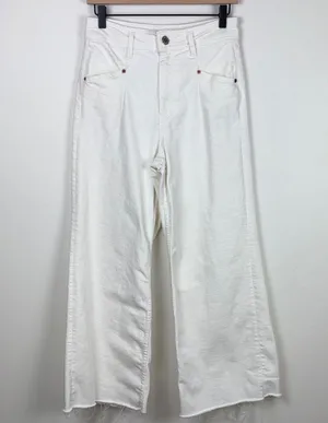 Zara Wide Leg High Rise White Jeans Women’s Size 6 Baggy Denim Relaxed Fit thumbnail 2