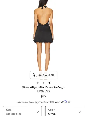 Lioness stars align mini dress in onyx large NWOT thumbnail 3