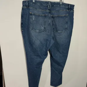 Good American The Weekender Indigo Wash Raw Hem Jean Size 18 Minimalist Casual‎ thumbnail 6