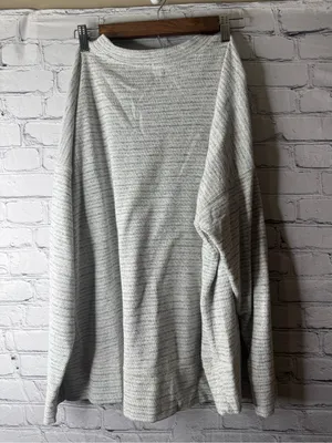 Aerie Light Gray Striped Knit Crewneck Sweater large thumbnail 8