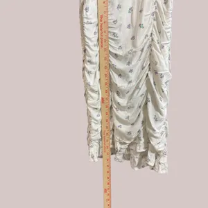 Hollister XS White‎ Ditsy Floral Ruched Mini Dress Tie Strap Summer thumbnail 10