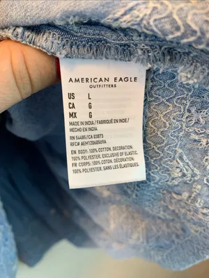 American Eagle pheasant top sz L western country festival preppy embroidered thumbnail 5