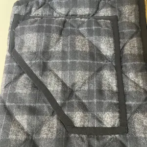 J.Crew Excursion Quilted Puffer Vest Gray Black Plaid Down Fill‎ E4823 Womens S thumbnail 2