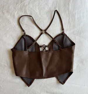 TIGERMIST brown leather top thumbnail 4