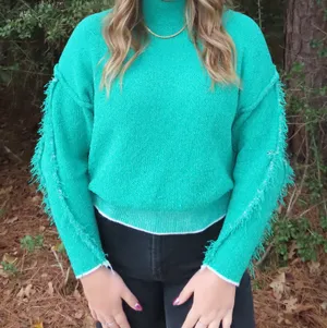 Zenana Green Turtle Neck Sweater thumbnail 1